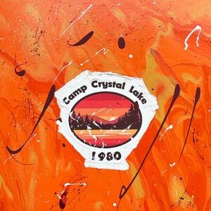 Camp Crystal Lake 1980 Friday The 13th Horror Movie Original Painting